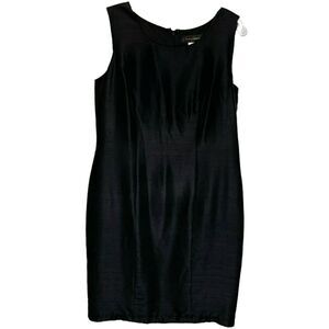 Harris Wallace Women's A-Line Dress Black Silk Elegant Sleeveless 3068266 Size 8